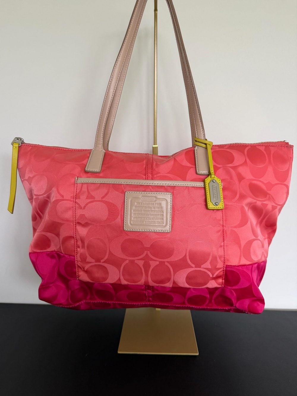 Coach Legacy Weekend Signature Colorblock Nylon East West Zip Top Tote 24865 3 - Picture 2 of 16